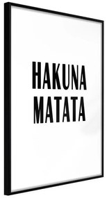 Poster  Hakuna Matata  Cornice Quadri Cornice nera, Larghezza x Altezza Home decor 30x45