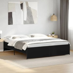 Giroletto nero 200x200 cm in legno multistrato e metallo