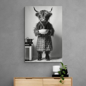 Stampa su tela – Mucca con grembiule da cucina