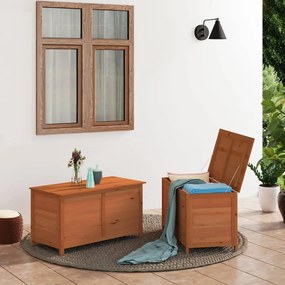 Box Cuscini Da Esterno Marrone 100x50x56cm Legno Massello Abete /