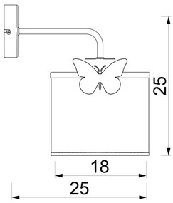 Applique per bambini SWEET 1xE27/15W/230V bianco/farfalla