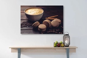 Quadro su tela – Caffè con macaron al cioccolato