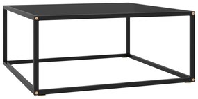 Tavolino Da Salotto Nero Con Vetro Nero 80x80x35 Cm /