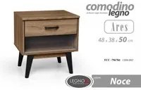 Comodino stile urban noce con piedini alti cm 48 x 38 x 50 h