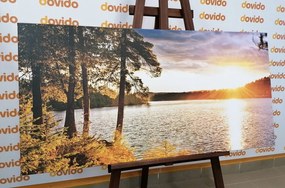 Stampa su tela – Tramonto sul lago
