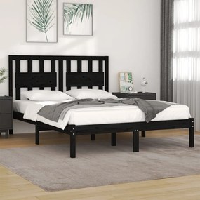 Giroletto Nero İn Legno Massello Di Pino 140x190 Cm /