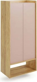Armadio modulare Mobius 2D in legno naturale/rosa- H179 cm