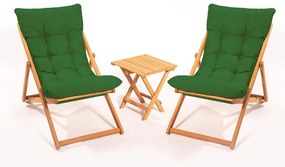 Set da giardino in legno di faggio in colore verde-naturale per 2 persone - Floriane Garden