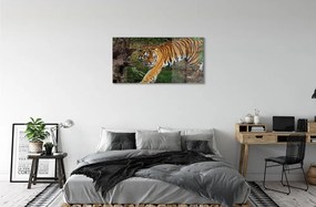 Quadro acrilico Foresta di tigre 100x50 cm