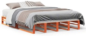 Giroletto Senza Materasso Marrone Cera 140x200cm Massello Pino /