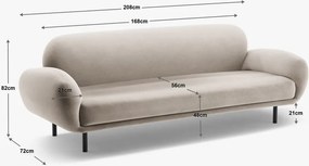 Divano beige con rivestimento in bouclé 208 cm Poppy – Micadoni