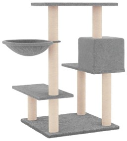 Albero per gatti con tiragraffi in sisal grigio chiaro 82,5 cm