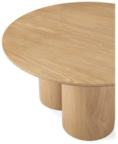 Tavolino da salotto rotondo di colore naturale con effetto rovere ø 80 cm Lua – MOME