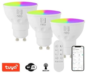 Immax NEO 07724CDO-SET 3xLED RGB Lampadina dimmerabile GU10/6W/230V Wi-Fi Tuya+RC