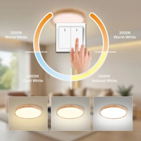 Brilagi - Plafoniera LED WOODROUND LED/30W/230V 3000/4000/6000K Ø 40 cm