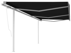Tenda Da Sole Retrattile Automatica Con Pali 6x3 M Antracite /