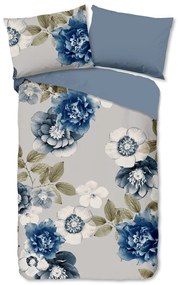 Set lenzuola letto singola in flanella blu-grigio 140x200 cm Gabin - Good Morning