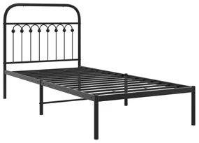 Giroletto con testiera in metallo nero 90x190 cm
