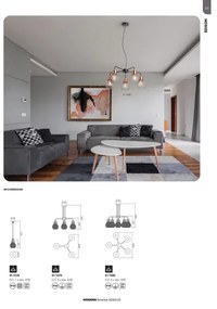 Redo 01-1579 - Lampadario sospeso con cavo EDISON 3xE27/42W/230V diam. 53 cm nero/rame