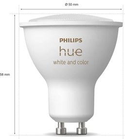 Set da 2 lampadine HueWCA 4.2W GU10 2P EU, LED, GU10 faretto, smerigliato, 4W= (equiv 4.2 W), 0° dimmerabile, PHILIPS HUE