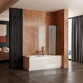 Schermo vasca pieghevole Rea Agat-2 100 Brush Copper