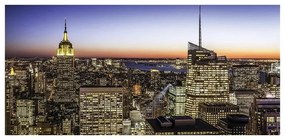 Stampa su tela New York illuminata dall'alto, multicolore 190 x 90 cm