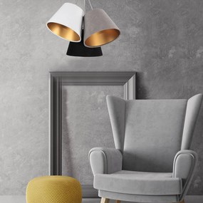 Maco Design Lampada a sospensione Zsofia a 3 luci bianco/grigio/nero/oro