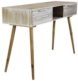 CHLOE - consolle con 2 cassetti in legno di paulownia e mdf industrial