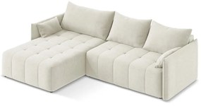 Divano angolare beige allungabile/con contenitore (con penisola a sinistra/con chaise lounge) Moku – Makamii