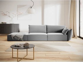 Divano grigio chiaro con penisola a destra con rivestimento in velluto 264 cm Vanda – Mazzini Sofas