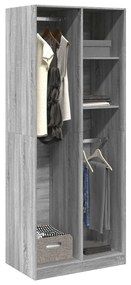Armadio Grigio Sonoma 80x50x200 Cm İn Legno Multistrato /