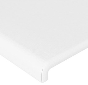 Testiera ad orecchio bianca 103x23x118/128 cm in similpelle