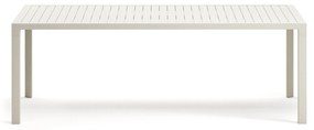 Kave Home - Tavolo da esterno Culip in alluminio finitura bianca 220 x 100 cm