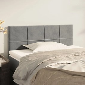 Testiera Grigio Chiaro 90x5x78/88 Cm İn Velluto /