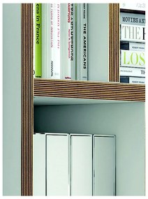 Libreria bianca con bordo in legno 70x159 cm Berlin - TemaHome