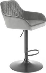 Sgabello da bar H-103 in velluto grigio - H114 cm