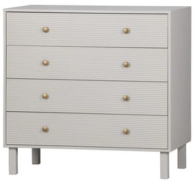 Cassettiera bassa grigio chiaro in legno di pino 94x91 cm Madu - WOOOD