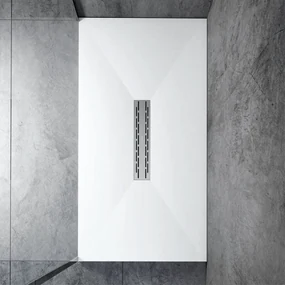Piatto Doccia 80x130 RelaxDesign "Rocky Solid Lux" Bianco