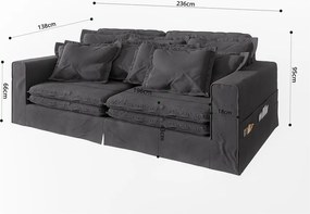 Divano color antracite 236 cm Nora – Ropez