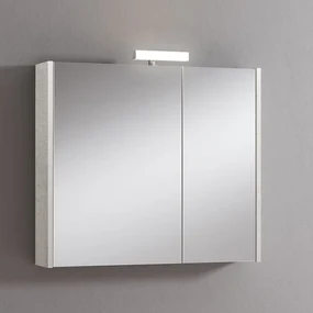 Pensile con luce Akira cemento chiaro L 80 x H 70 x P 15.5 cm
