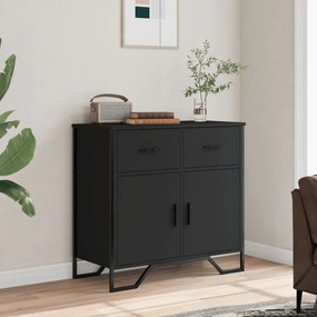 Credenza nera 79,5x35,5x74,5 cm in legno multistrato