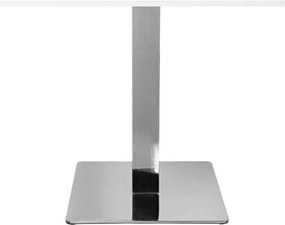 Tavolo bar pub ristorante 80x80 cm base argento e piano laminato Bianco Frassino H 75