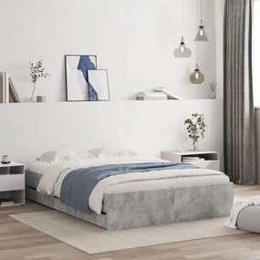 Giroletto Cassetti Grigio Cemento 135x190 Cm Legno Multistrato /