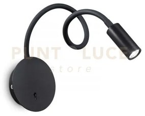 Focus applique a parete led 3000k 3,5w  280 lm nero flessibile e or...