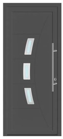 Portoncino d'ingresso in pvc 20021 L 80 x H 210 cm antracite apertura sinistra