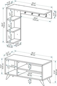 Mobile Ingresso Ad Angolo Con Appendiabiti E Scarpiera Noce E Antracite Samle