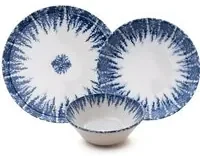 Servizio 12 piatti porcellana decori blu
