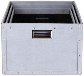 Set di 3 scatole di cartone grigio chiaro Ture - Bigso Box of Sweden