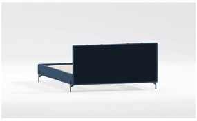 Letto matrimoniale imbottito blu scuro con griglia 200x200 cm Tulsa - Ropez