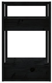 Libreria/Divisorio Nero 41x35x57 cm in Legno Massello di Pino